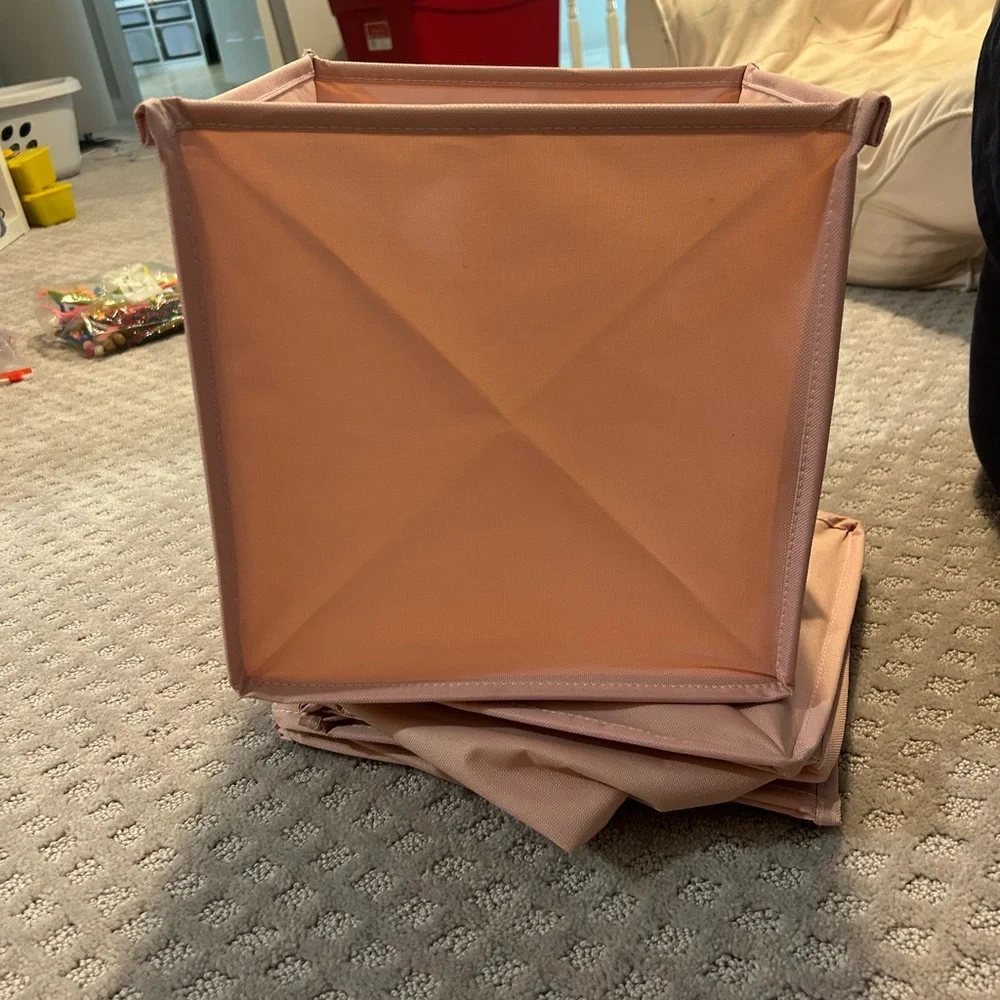 Crate&Barrel Pink Storage Bin